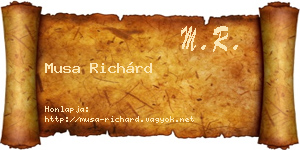 Musa Richárd névjegykártya