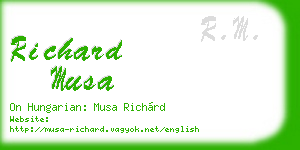 richard musa business card